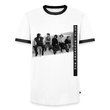 The Breakfast Club Characters In Black And White - Men's Ringer Shirt - white/black - Front - AI Model Female 172 light (172cm) & AI Model Male 178 dark (178cm)