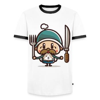 Thanksgiving Pilgrim - Men's Ringer Shirt - white/black - Front - AI Model Female 172 light (172cm) & AI Model Male 178 dark (178cm)