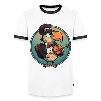 Türkischer Geiger - Männer Kontrast-T-Shirt - Weiß/Schwarz - Vorne - AI Model Female 172 light (172cm) & AI Model Male 178 dark (178cm)