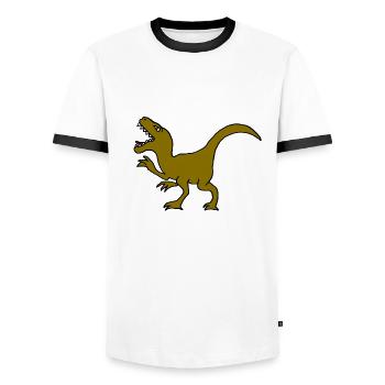Tyrannosaurus Rex, T-Rex - T-shirt contrasté Homme - blanc/noir - Devant - AI Model Female 172 light (172cm) & AI Model Male 178 dark (178cm)