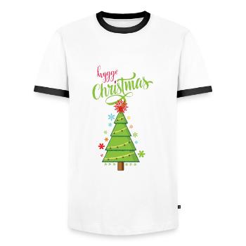 Hygge Christmas - Men's Ringer Shirt - white/black - Front - AI Model Female 172 light (172cm) & AI Model Male 178 dark (178cm)