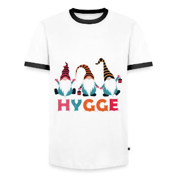 Hygge Christmas - Men's Ringer Shirt - white/black - Front - AI Model Female 172 light (172cm) & AI Model Male 178 dark (178cm)