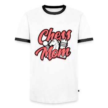 Schach Mutter – Mutter Schachkameraden - Männer Kontrast-T-Shirt - Weiß/Schwarz - Vorne - AI Model Female 172 light (172cm) & AI Model Male 178 dark (178cm)