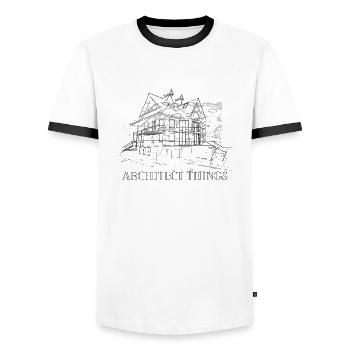 Vintage Architect Architecture - Architect Career - Men's Ringer Shirt - white/black - Front - AI Model Female 172 light (172cm) & AI Model Male 178 dark (178cm)