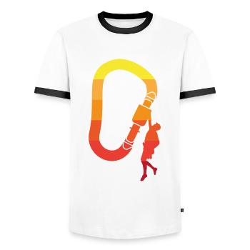Klettern - Männer Kontrast-T-Shirt - Weiß/Schwarz - Vorne - AI Model Female 172 light (172cm) & AI Model Male 178 dark (178cm)