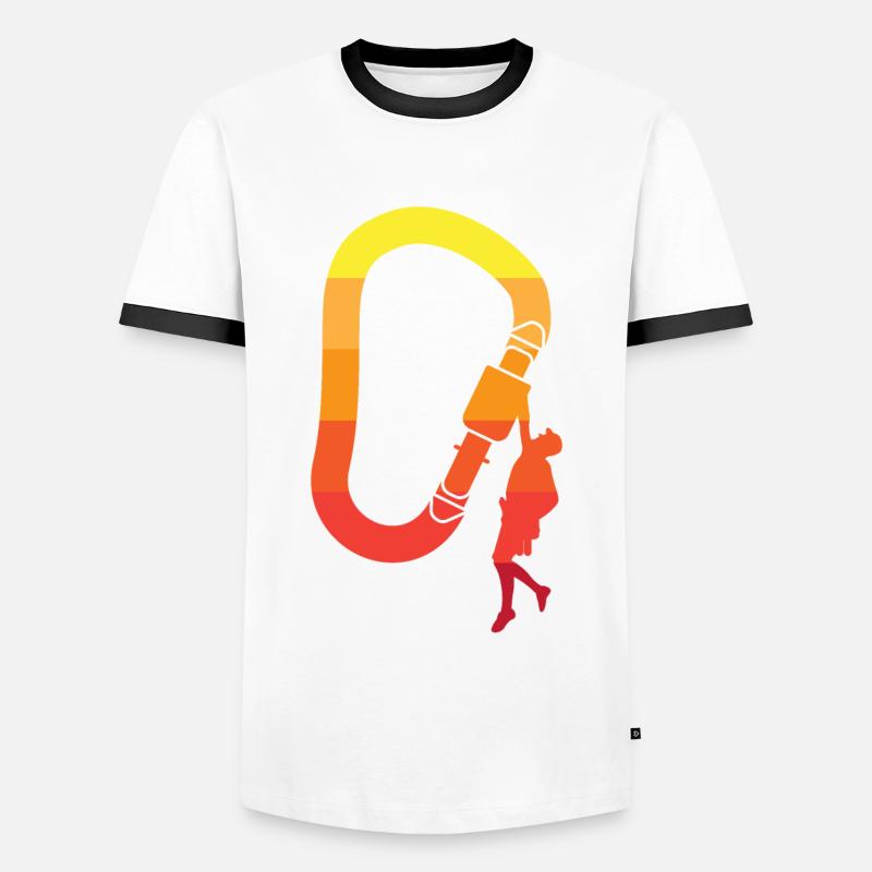 Klettern - Männer Kontrast-T-Shirt - Weiß/Schwarz