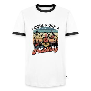Je pourrais utiliser une bonne pagaie - Canoë Nautique - T-shirt contrasté Homme - blanc/noir - Devant - AI Model Female 172 light (172cm) & AI Model Male 178 dark (178cm)