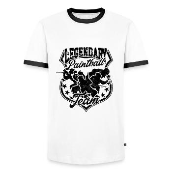 Legendary Paintball Team Paintball Squad - Free - Men's Ringer Shirt - white/black - Front - AI Model Female 172 light (172cm) & AI Model Male 178 dark (178cm)