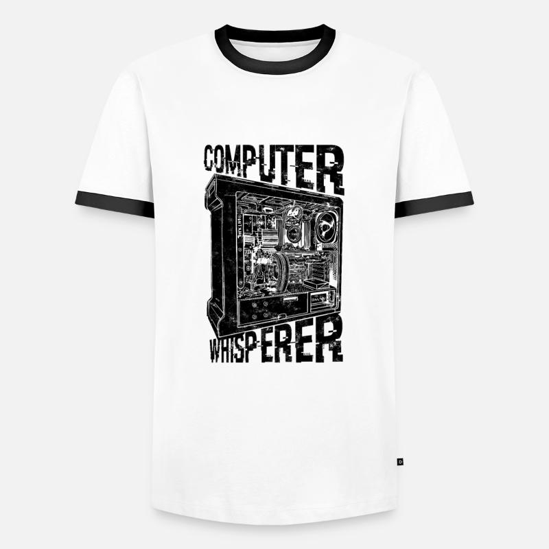 Computer Whisperer - Internet Security - Men's Ringer Shirt - white/black