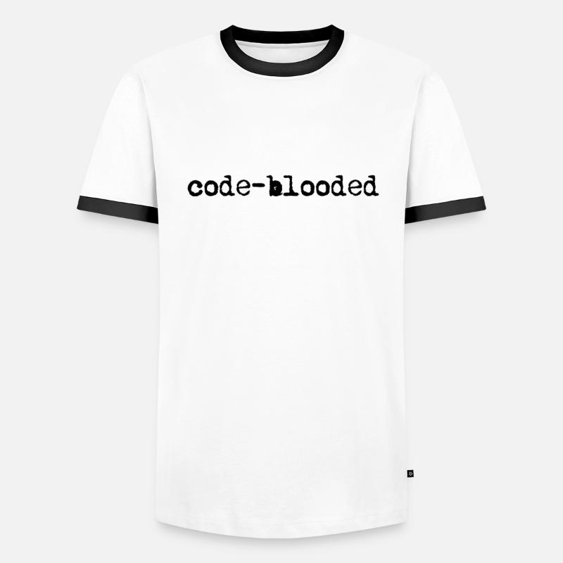 Lustige Code-Blut-Programmier-Codierung - Data Web - Männer Kontrast-T-Shirt - Weiß/Schwarz