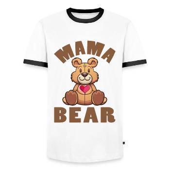 Mama Bear - Men's Ringer Shirt - white/black - Front - AI Model Female 172 light (172cm) & AI Model Male 178 dark (178cm)