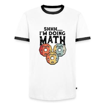 Chut, je fais des maths drôles d’haltérophilie - - T-shirt contrasté Homme - blanc/noir - Devant - AI Model Female 172 light (172cm) & AI Model Male 178 dark (178cm)