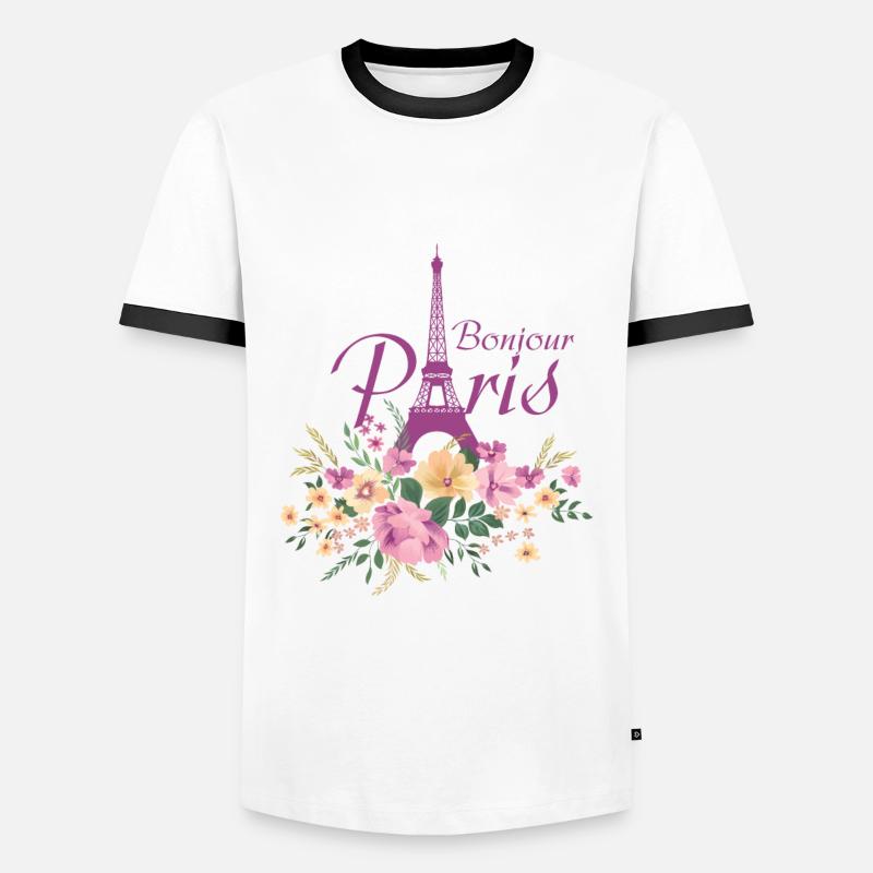 Paris - Männer Kontrast-T-Shirt - Weiß/Schwarz