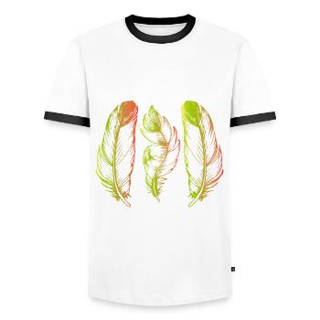 Bounce - Men's Ringer Shirt - white/black - Front - AI Model Female 172 light (172cm) & AI Model Male 178 dark (178cm)