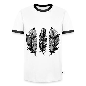Rebondir - T-shirt contrasté Homme - blanc/noir - Devant - AI Model Female 172 light (172cm) & AI Model Male 178 dark (178cm)