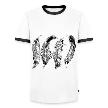 Rebondir - T-shirt contrasté Homme - blanc/noir - Devant - AI Model Female 172 light (172cm) & AI Model Male 178 dark (178cm)