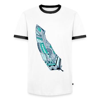 Rebondir - T-shirt contrasté Homme - blanc/noir - Devant - AI Model Female 172 light (172cm) & AI Model Male 178 dark (178cm)