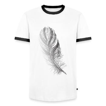 Bounce - Men's Ringer Shirt - white/black - Front - AI Model Female 172 light (172cm) & AI Model Male 178 dark (178cm)