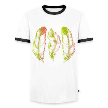 Bounce - Men's Ringer Shirt - white/black - Front - AI Model Female 172 light (172cm) & AI Model Male 178 dark (178cm)