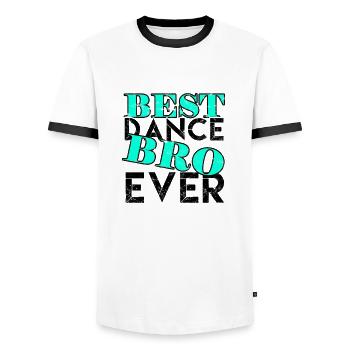 Bester Tanzbruder aller Zeiten - Ball - Männer Kontrast-T-Shirt - Weiß/Schwarz - Vorne - AI Model Female 172 light (172cm) & AI Model Male 178 dark (178cm)