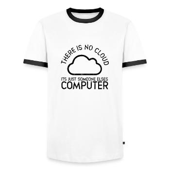 There is no cloud it's just someone elses - Men's Ringer Shirt - white/black - Front - AI Model Female 172 light (172cm) & AI Model Male 178 dark (178cm)