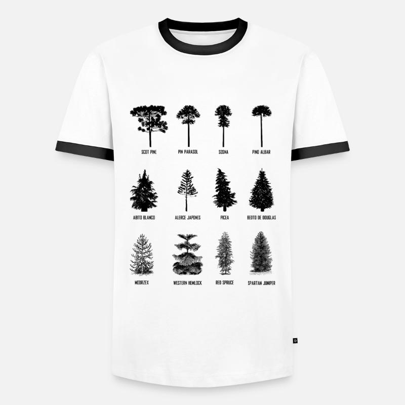 Baum - Männer Kontrast-T-Shirt - Weiß/Schwarz