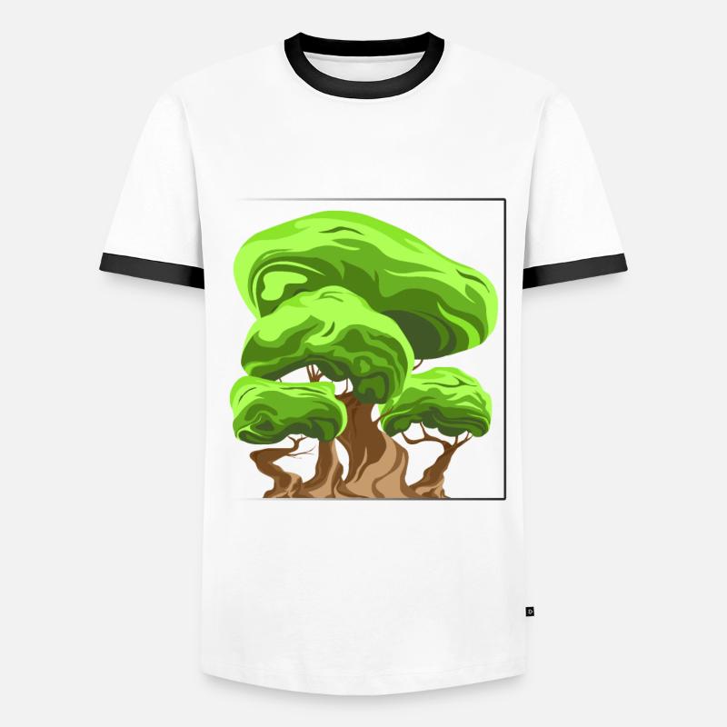 Baum - Männer Kontrast-T-Shirt - Weiß/Schwarz