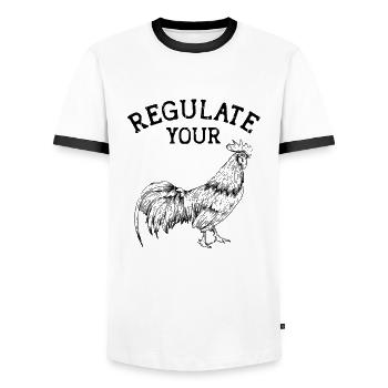Régulez votre - amateurs de poulet - T-shirt contrasté Homme - blanc/noir - Devant - AI Model Female 172 light (172cm) & AI Model Male 178 dark (178cm)