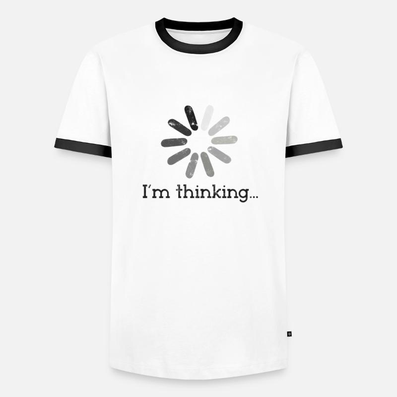 I'm Thinking - network - Men's Ringer Shirt - white/black