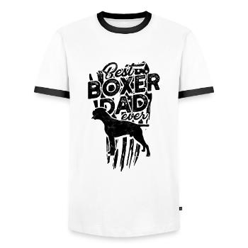 Best Boxer Dad Ever - boxer lover - Men's Ringer Shirt - white/black - Front - AI Model Female 172 light (172cm) & AI Model Male 178 dark (178cm)