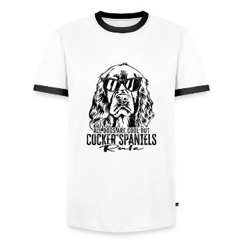 Alle Hunde sind cool, aber Cocker Spaniels Regel - - Männer Kontrast-T-Shirt - Weiß/Schwarz - Vorne - AI Model Female 172 light (172cm) & AI Model Male 178 dark (178cm)