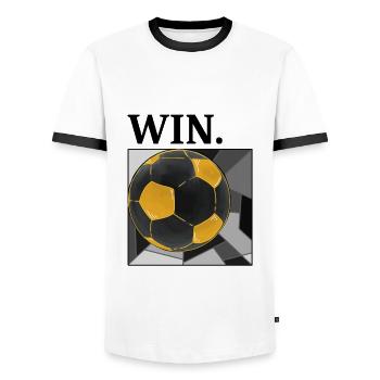Cool Football Designs Streetwear Training Modern - Men's Ringer Shirt - white/black - Front - AI Model Female 172 light (172cm) & AI Model Male 178 dark (178cm)