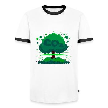 Bombe d'oxygène - T-shirt contrasté Homme - blanc/noir - Devant - AI Model Female 172 light (172cm) & AI Model Male 178 dark (178cm)