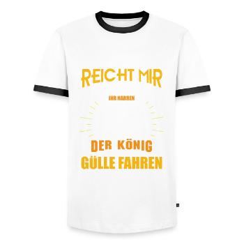 Landwirt Bauer Gülle Fahren - Männer Kontrast-T-Shirt - Weiß/Schwarz - Vorne - AI Model Female 172 light (172cm) & AI Model Male 178 dark (178cm)