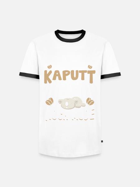 Der Kaffee ist Kaputt Langschläfer - Männer Kontrast-T-Shirt - Weiß/Schwarz