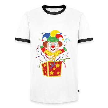 Karneval Clown - Männer Kontrast-T-Shirt - Weiß/Schwarz - Vorne - AI Model Female 172 light (172cm) & AI Model Male 178 dark (178cm)