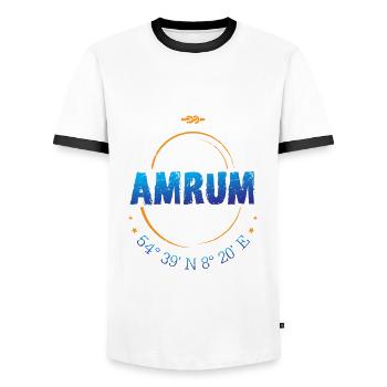Amrum Nordsee Insel - Männer Kontrast-T-Shirt - Weiß/Schwarz - Vorne - AI Model Female 172 light (172cm) & AI Model Male 178 dark (178cm)