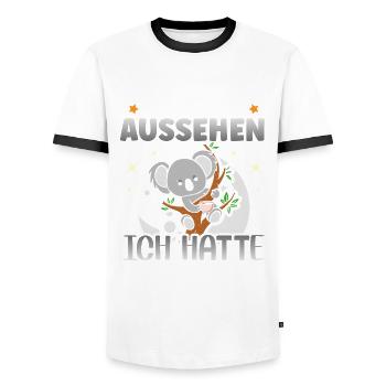 Ich hatte Nachtschicht Ich darf so aussehen - Männer Kontrast-T-Shirt - Weiß/Schwarz - Vorne - AI Model Female 172 light (172cm) & AI Model Male 178 dark (178cm)