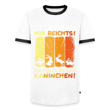 Ich geh zu meinen Kaninchen! - Männer Kontrast-T-Shirt - Weiß/Schwarz - Vorne - AI Model Female 172 light (172cm) & AI Model Male 178 dark (178cm)
