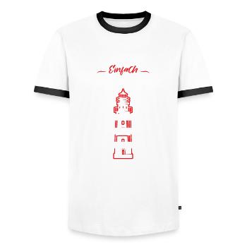 Amrum Einfach meer Ruhe - Männer Kontrast-T-Shirt - Weiß/Schwarz - Vorne - AI Model Female 172 light (172cm) & AI Model Male 178 dark (178cm)