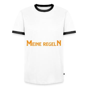 Mein Boot meine Regeln - Männer Kontrast-T-Shirt - Weiß/Schwarz - Vorne - AI Model Female 172 light (172cm) & AI Model Male 178 dark (178cm)