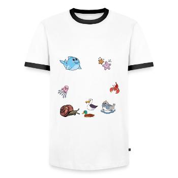 Borkum Nordsee Urlaub - Männer Kontrast-T-Shirt - Weiß/Schwarz - Vorne - AI Model Female 172 light (172cm) & AI Model Male 178 dark (178cm)