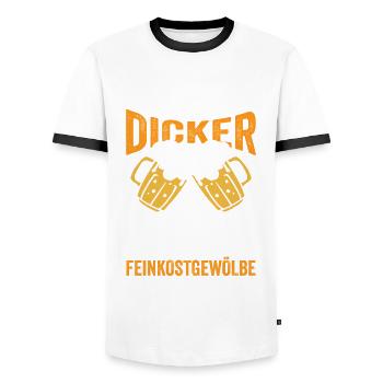Das ist kein dicker Bauch - Männer Kontrast-T-Shirt - Weiß/Schwarz - Vorne - AI Model Female 172 light (172cm) & AI Model Male 178 dark (178cm)