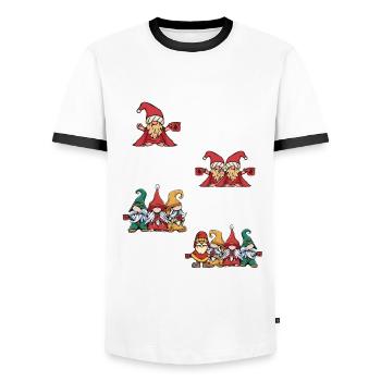 Glühwein Wichtel - Männer Kontrast-T-Shirt - Weiß/Schwarz - Vorne - AI Model Female 172 light (172cm) & AI Model Male 178 dark (178cm)