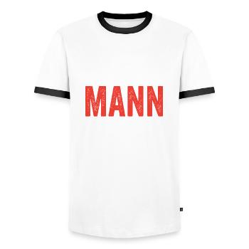 Ich bin ein Mann ich kann dinge vergessen - Männer Kontrast-T-Shirt - Weiß/Schwarz - Vorne - AI Model Female 172 light (172cm) & AI Model Male 178 dark (178cm)
