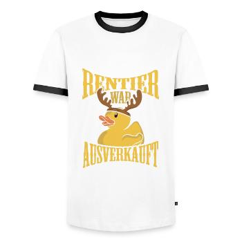 Rentier war ausverkauft Lustiges Weihnachten - Männer Kontrast-T-Shirt - Weiß/Schwarz - Vorne - AI Model Female 172 light (172cm) & AI Model Male 178 dark (178cm)