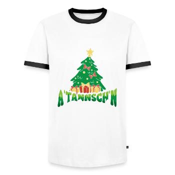 Ä Tännsch´n Please Weihnachten - Männer Kontrast-T-Shirt - Weiß/Schwarz - Vorne - AI Model Female 172 light (172cm) & AI Model Male 178 dark (178cm)