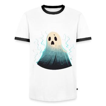 Malheureux fantôme - T-shirt contrasté Homme - blanc/noir - Devant - AI Model Female 172 light (172cm) & AI Model Male 178 dark (178cm)