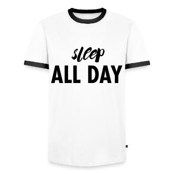 SLEEP ALL DAY - T-shirt contrasté Homme - blanc/noir - Devant - AI Model Female 172 light (172cm) & AI Model Male 178 dark (178cm)