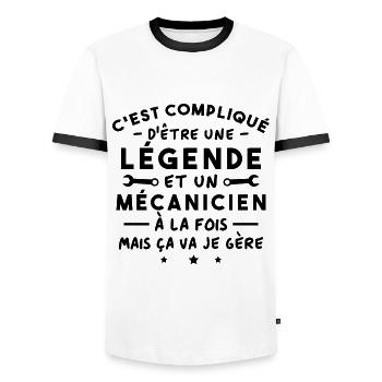Legendenmechaniker-Humor-Geschenk - Männer Kontrast-T-Shirt - Weiß/Schwarz - Vorne - AI Model Female 172 light (172cm) & AI Model Male 178 dark (178cm)